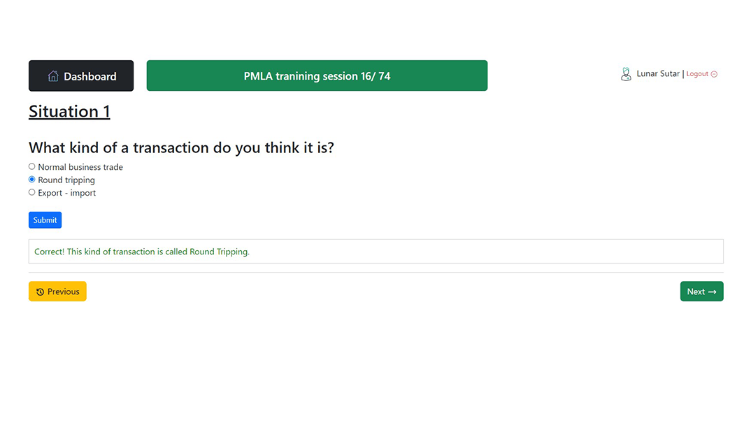 Online Certification Dashboard with Progress Bar